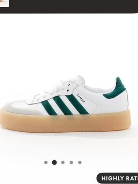 adidas Originals Samba Platform Sneakers White with Green and Gum Sole